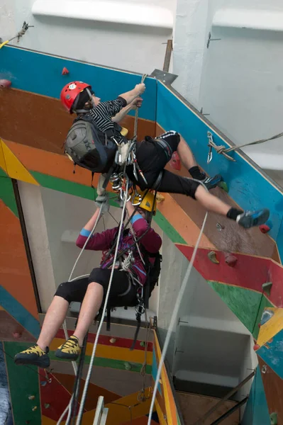 Dnepropetrovsk Ukraine Janvier Participants Non Identifiés Action Lors Compétitions Alpinisme — Photo