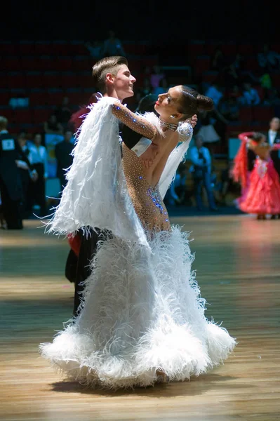 Dnipropetrovsk Ukraine September Een Ongeïdentificeerd Danspaar Een Danspost Tijdens World — Stockfoto