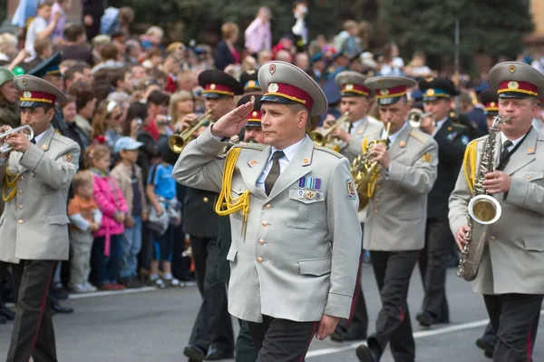 Dnepropetrovsk Ucraina Maggio Parata Militare Celebrare Seconda Guerra Mondiale Giornata — Foto Stock