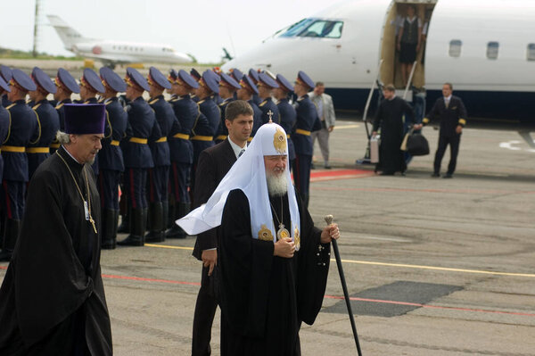 DNIPROPETROVSK, UKRAINE  JULY 24: Russian Patriarch Kirill arrived in Dnipropetrovsk, Ukraine on July 24, 2010 