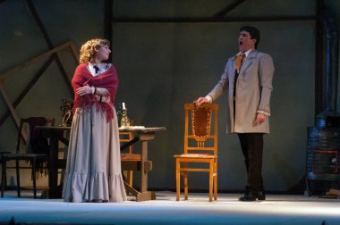 DNIPROPETROVSK, UKRAINE MAYIS 27: Dnepropetrovsk Devlet Opera ve Bale Tiyatrosu üyeleri 27 Mayıs 2012 'de Dnipropetrovsk, Ukrayna' da 