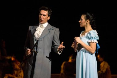 DNIPROPETROVSK, UKRAINE NOVEMBER 15: Dnepropetrovsk Devlet Opera ve Bale Tiyatrosu üyeleri 15 Kasım 2011 'de Dnipropetrovsk, Ukrayna' da 