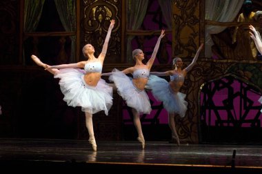 DNIPROPETROVSK, UKRAINE - 23 Ekim: Le Corsaire balesi Dnepropetrovsk Opera ve Bale Tiyatrosu tarafından 23 Ekim 2011 'de Dnipropetrovsk, Ukrayna' da sahnelendi..