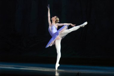 DNEPROPETROVSK, UKRAINE - 13 Haziran: Dnepropetrovsk Devlet Opera ve Bale Tiyatrosu üyeleri 13 Haziran 2012 'de Dnepropetrovsk, Ukrayna' da 