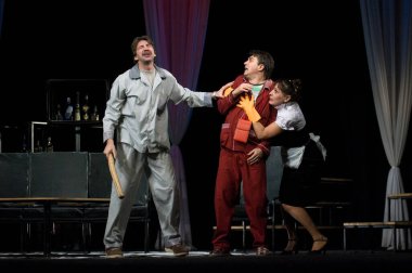 DNEPROPETROVSK, UKRAINE - 25 HAZİRAN: Dnepropetrovsk Devlet Tiyatrosu üyeleri 25 Ocak 2008 'de Dnepropetrovsk, Ukrayna' da 