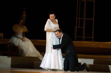 DNIPROPETROVSK, UKRAINE NOVEMBER 15: Dnepropetrovsk Devlet Opera ve Bale Tiyatrosu üyeleri 15 Kasım 2011 'de Dnipropetrovsk, Ukrayna' da 
