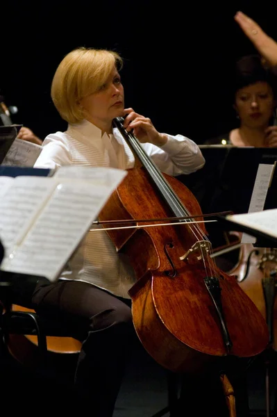 DNIPROPETROVSK, UKRAINE   JUNE 15: Four seasons Chamber Orchestra - main conductor Dmitry Logvin performed music of Elgar, Bruch, Tchaikovsky on June15,2009 in Dnipropetrovsk, Ukraine