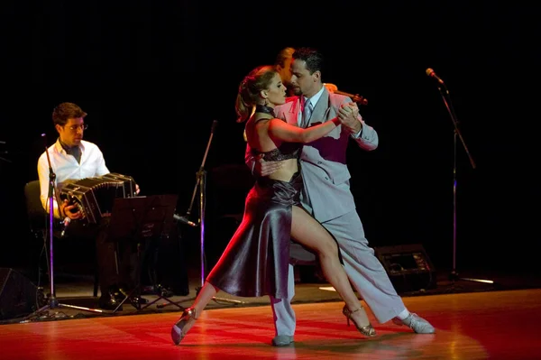 Dnepropetrovsk Ukraine Marca Tancerze Gimena Aramburu Juan Fossati Argentyna Wystawie — Zdjęcie stockowe