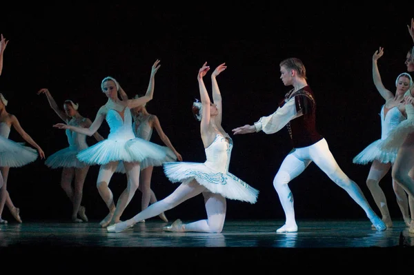 DNIPROPETROVSK, UKRAINE - 23 Nisan: Kuğu Gölü balesi Dnepropetrovsk Opera ve Bale Tiyatrosu tarafından 23 Nisan 2011 'de Dnipropetrovsk, Ukrayna' da sahnelendi..