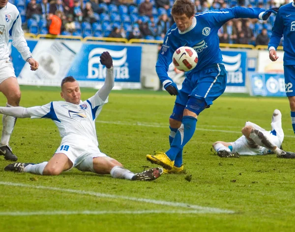 Dnipropetrovsk Ukraine March Seleznyov Dnipro Fights Ball Halyuza Tavriya Championship — Stock Photo, Image