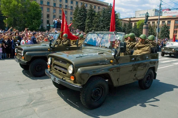 Dnepropetrovsk Ukraine Maj Parada Wojskowa Okazji Wojny Światowej Dniu Maja — Zdjęcie stockowe