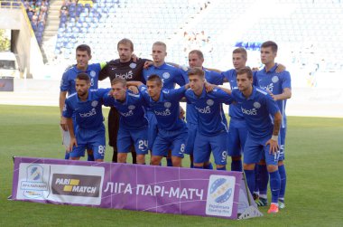 DNIPRO, UKRAINE - 31 Temmuz 2016: Premier League FC Dnipro maçından önce futbol kulübü Dnipro ile FC Stal karşılaşması.