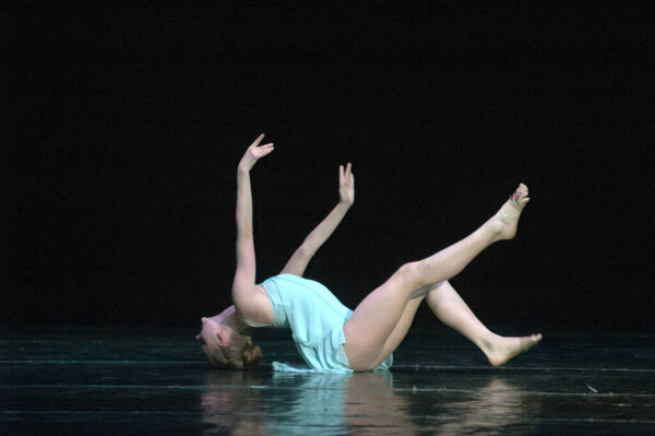 DNEPROPETROVSK, UKRAINE - MAY 18: Diana Korchevskaya, age 13 years old, perform