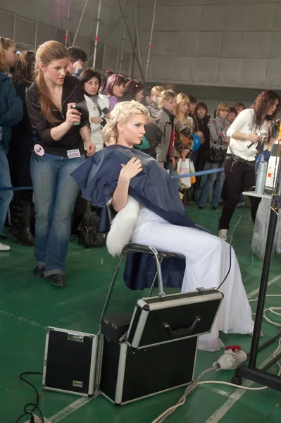Dnepropetrovsk Ukraine March Stylist His Model Prepar Championship Hair Dressing — 스톡 사진