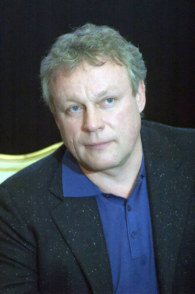 DNIPROPETROVSK, UKRAINE - NOVEMBER 13: Producer and director Sergei Zhigunov at the premiere of his film THE THREE MUSKETERS in PRAVDA CINEMA on November 13, 2013 in Dnipropetrovsk, Ukraine