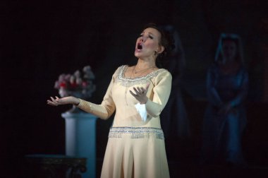 DNIPROPETROVSK, UKRAINE SEPTEMBER 26: Dnepropetrovsk Devlet Opera ve Bale Tiyatrosu üyeleri IOLANTA 'yı 26 Eylül 2013' te Ukrayna 'nın Dnipropetrovsk kentinde sahneledi.