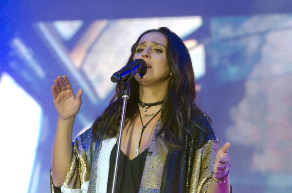 DNIPRO, UKRAINE - SEPTEMBER  10, 2016: Famous Ukrainian singer Jamala performes at the  festival Jazz on the Dnieper.