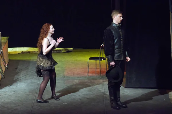 Dnipropetrovsk Ukraine Fabruary Members Dnipropetrovsk Youth Theatre Verim Perform Dulcinea — 스톡 사진