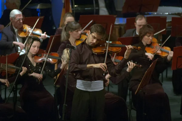 Dnepropetrovsk Ucrania Febrero Violinista Emanuel Salvador Portugal Orquesta Sinfónica Académica — Foto de Stock