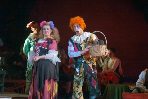 Dnepropetrovsk Ukraine Luty Członkowie Dniepropietrowskiego Teatru Opery Baletu Wykonują Pagliacci — Zdjęcie stockowe