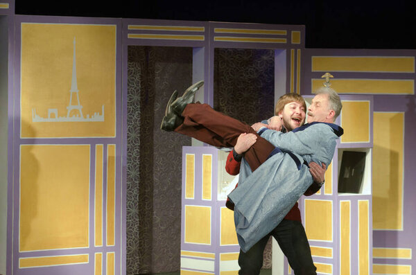 DNIPROPETROVSK, UKRAINE - APRIL  29, 2016: Oscar performed by members of the Dnipropetrovsk Youth Theatre Small Stage.