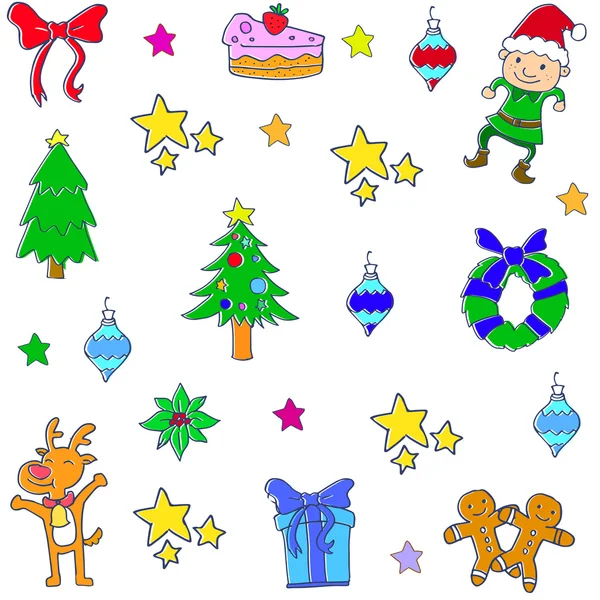 Elemento de Navidad de doodle vector de arte — Archivo Imágenes Vectoriales