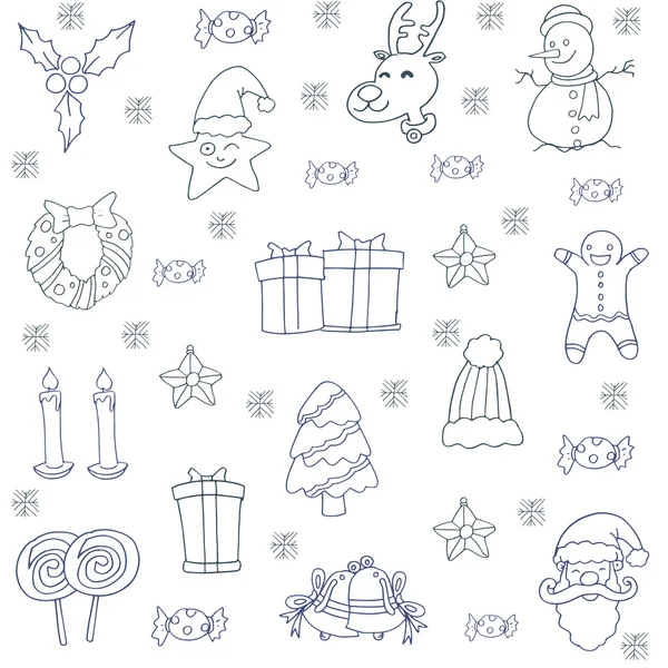 Winter doodles hand drawn seamless pattern — Stock Vector © LenaRo ...