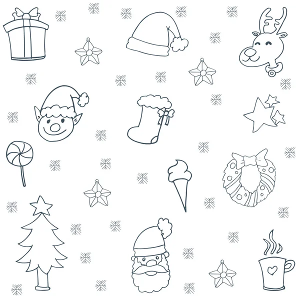 Dessin à la main milieux doodle de Noël — Image vectorielle