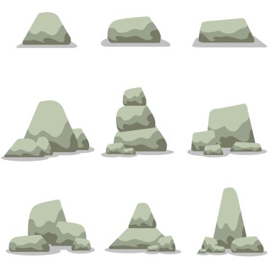 Taş koleksiyonu hisse senedi vektör sanat ayarla