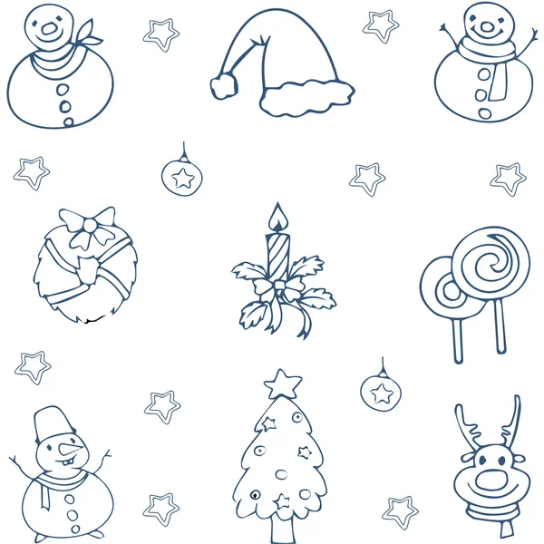 Dibuja a mano la colección de Navidad doodle — Archivo Imágenes Vectoriales