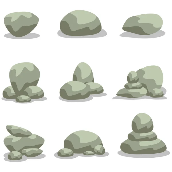 Rock stenen set ontwerpelement van vector — Stockvector