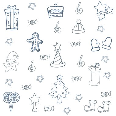 Noel öğe topluluğu doodle