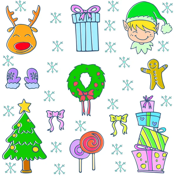 Doodle de Navidad set vector art — Archivo Imágenes Vectoriales