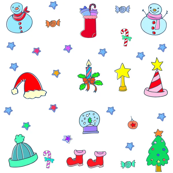 Doodle of funny christmas color vector — Stock Vector