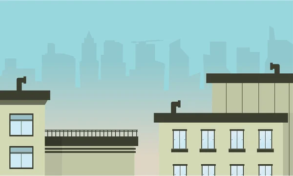 Ilustración plana vectorial del paisaje urbano — Vector de stock