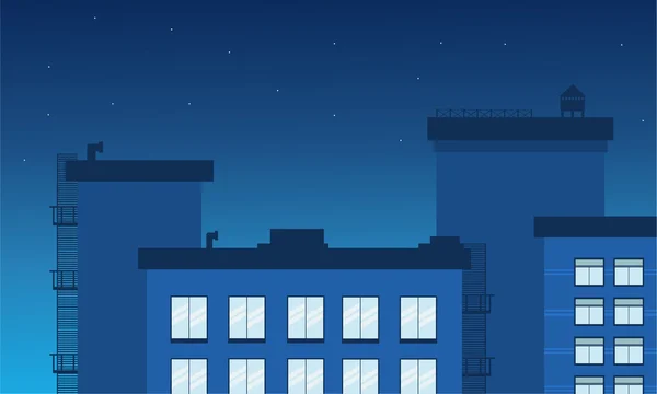 Vector noite cidade paisagem ilustração —  Vetores de Stock