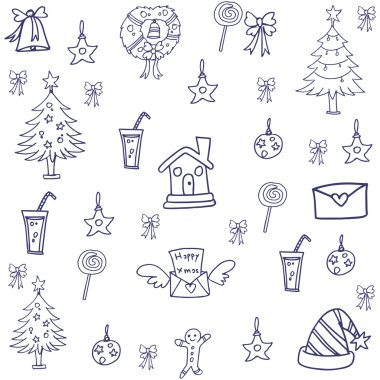 Noel doodle vektör sanat ayarla