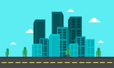 Düz arka plan şehir kasaba vektör