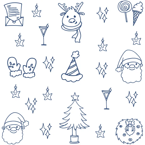 Doodle of Christmas set dessin à la main — Image vectorielle