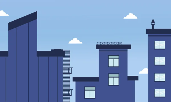 Ilustrace z městské budovy plochý — Stockový vektor