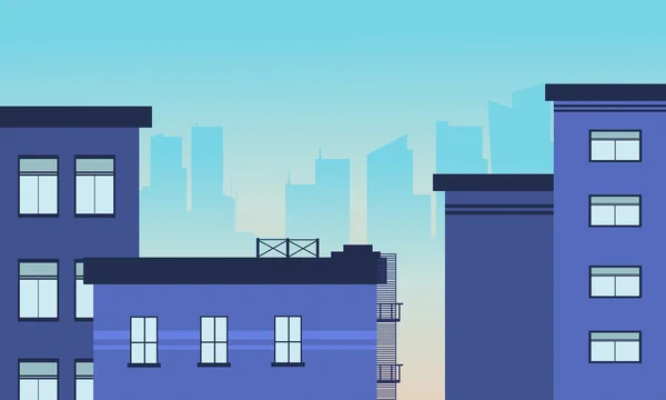 Illustration der Skyline des Stadtbaus — Stockvektor