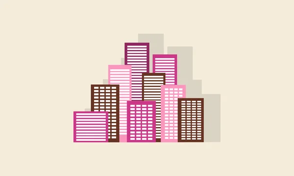 Icono colorido de la ciudad de vector plano — Archivo Imágenes Vectoriales