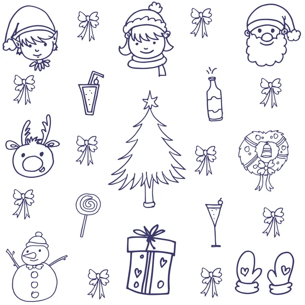 Doodle de Navidad con sorteo a mano — Archivo Imágenes Vectoriales