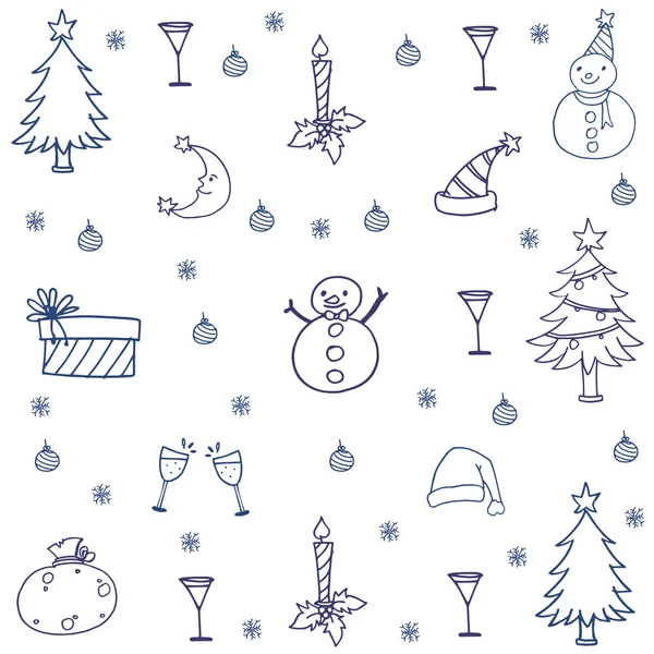 Dessin à la main Noël à doodle — Image vectorielle