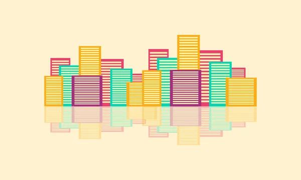 Colorful urban city design vector flat — Stock Vector