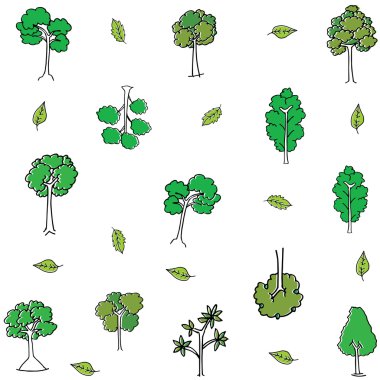 Doodle ağaç nesnenin farklı