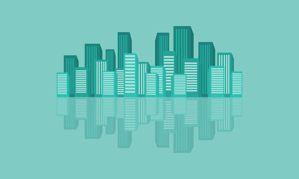 Urban reflection design vector flat