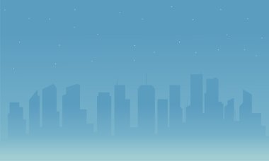 Şehir ve sis vektör silüeti