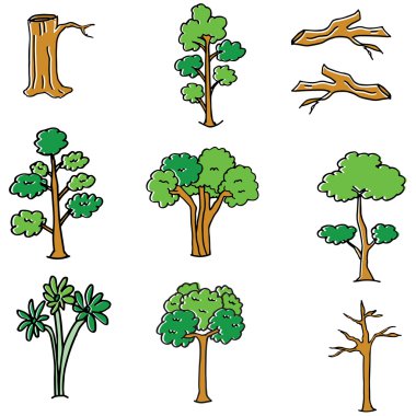 Ağaç farklı dizi doodle