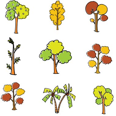 Doodle ağacının differrent koleksiyonu ayarla